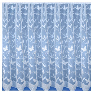 Floral Butterfly Net Curtain with Scalloped Hem. Matching Jardiniere available