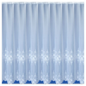 Sheer White Voile Curtain with Floral Lace Border. Light filtering for your home